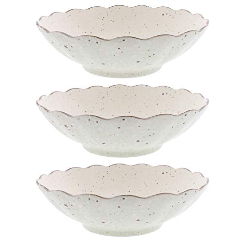 テーブルウェアイースト 煮物鉢 白化粧 菊型 17cm 3枚セット 和食器 ボウル 鉢 皿 中鉢 深皿 盛り鉢 取り鉢 取り皿 (白化粧, 煮物鉢 菊型 17cm 3枚セット)